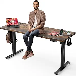 SIAGO Electric Standing Desk Adjustable - 63 x 24 Inch Sit Stand up Desk