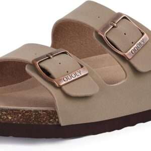 Women's Cork Footbed Slide Sandal, Arch Support Summer Outdoor Sandals with