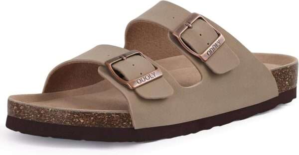 Women's Cork Footbed Slide Sandal, Arch Support Summer Outdoor Sandals with