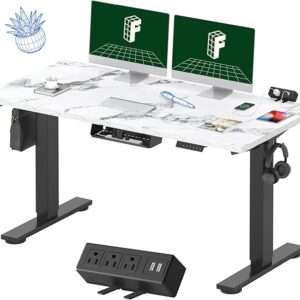 FLEXISPOT EN2 Whole-Piece Standing Desk with Clamp Power Strip