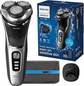 Philips Norelco Shaver 3900 Series, Wet and Dry Electric Shaver, P-Cap, Travel Pouch