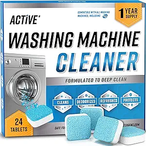 Washing Machine Cleaner Descaler 24 Pack - Deep Cleaning Tablets For HE Front