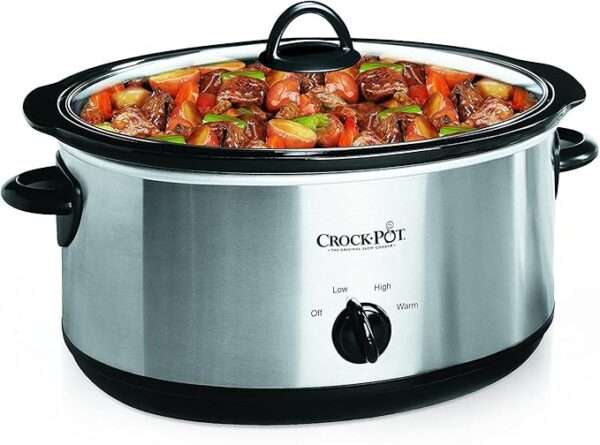 Crock-Pot 7 Quart Oval Manual Slow Cooker, Stainless Steel (SCV700