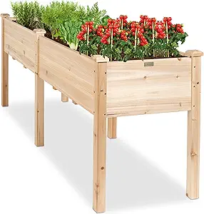 Best Choice Products 72x23x30in Raised Garden Bed, Elevated Wood Planter Box