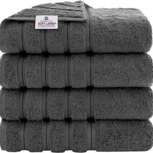American Soft Linen Luxury 4 Piece Bath Towel Set, 100% Cotton Turkish Bath Towels