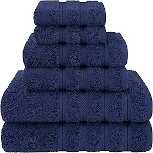 American Soft Linen Luxury 6 Piece Towel Set, 2 Bath Towels 2 Hand Towel