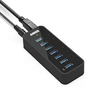 Anker Powered USB Hub for Laptop, 7 Ports USB 3.0 Data Hub