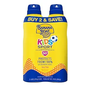 Banana Boat Sport Kids Sunscreen Spray SPF 50, Twin Pack | Spray