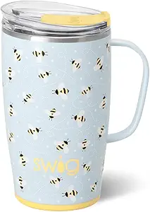 Swig Life 18oz Travel Mug, Insulated Tumbler with Handle and Lid, Cup Holder