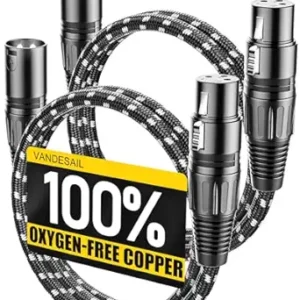 XLR Cables, 3ft 2 Pack Microphone Cable, XLR Male to Female Balanced