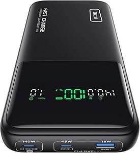 INIU 140W Power Bank, 27000mAh High Capacity Laptop Portable