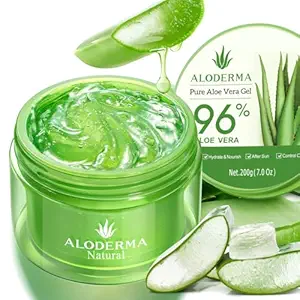 Aloderma Organic Aloe Vera Gel for Face & Body, 96% Pure Aloe Gel