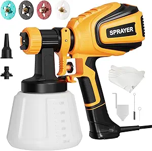 Paint Sprayer, 700W HVLP Spray Gun with Cleaning & Blowing Joints