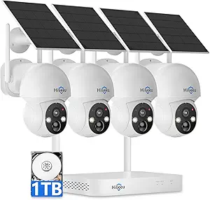 Hiseeu Solar Camera Wireless Outdoor, Home Security Camera System
