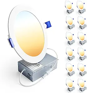 Ensenior 12 Pack 6 Inch LED Recessed Ceiling Light, Dimmable