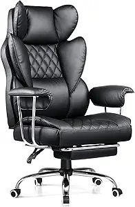 COMHOMA Big and Tall Office Chair, High Back Leather Gaming Chair