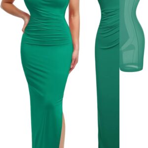 Popilush Formal Dresses for Women - Shapewear Cowl Neck Maxi