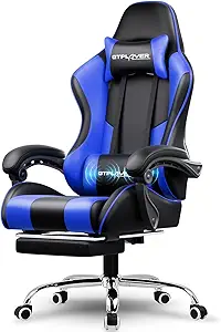 GTPLAYER Gaming Chair, Computer Chair with Footrest and Lumbar Support