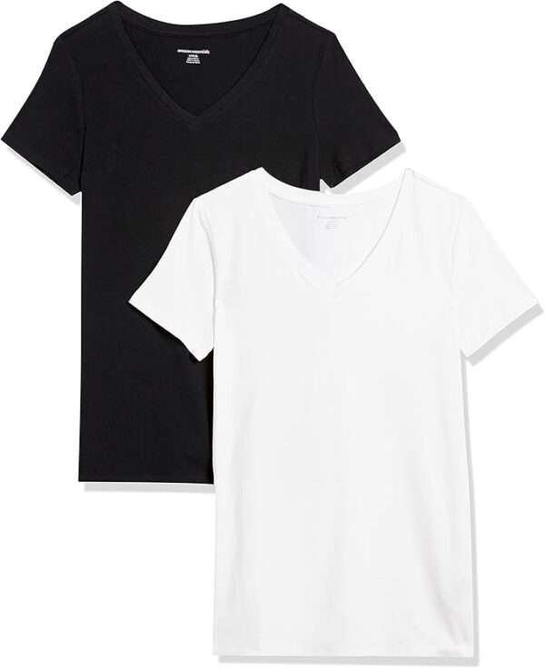 Amazon Essentials Women's Classic-Fit Short-Sleeve V-Neck T-Shirt