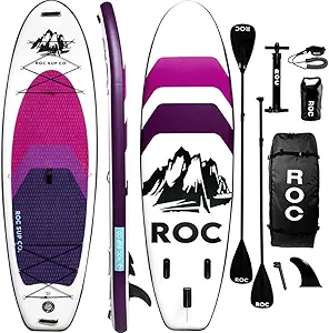 Roc Inflatable Stand Up Paddle Boards 10 ft 6 in with Premium SUP Paddle Board