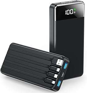 SABANI Portable Charger 35000mAh Power Bank - Portable Battery with 4 Built