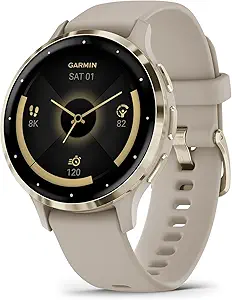 Garmin Venu 3S Soft Gold Stainless Steel Bezel 1.2-Inch AMOLED Touchscreen