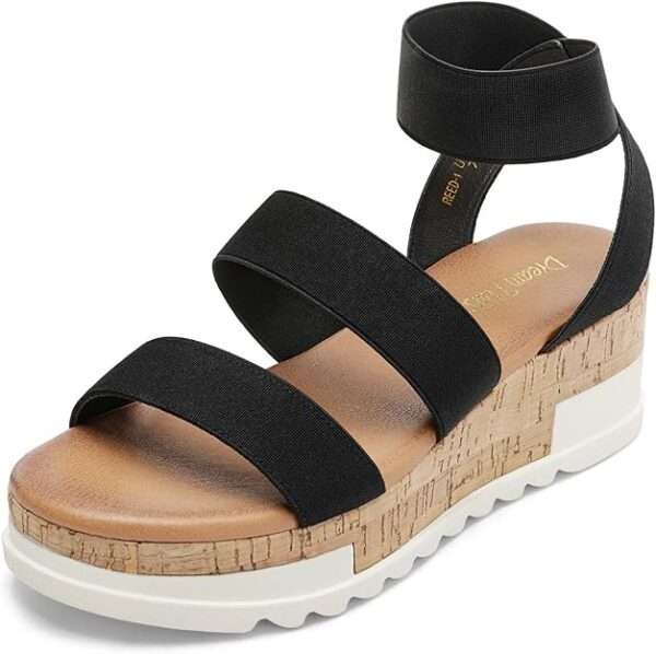 DREAM PAIRS Women's Open Toe Ankle Strap Casual Flatform Platform Wedges