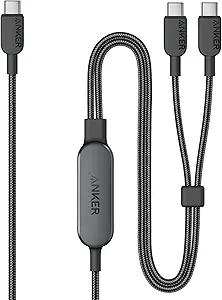 Anker Cable,4FT 2-in-1 USB C to USB C Cable 140W Max,Fast Charging for iPhone