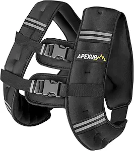 APEXUP Weighted Vest with 5lbs/10lbs/15lbs/20lbs/25lbs/30lbs Weights
