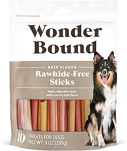 Wonder Bound Beef Flavor Dog Treat Sticks - 10 Count - Rawhide-Free