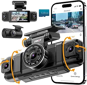 IIWEY N5 4 Channel Dash Cam 360° View, 1080P Front and Rear Inside