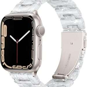 Light Apple Watch Band-Fashion Resin iWatch Bands for Women Men Bracelet