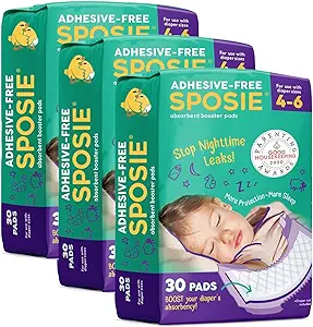 Sposie Overnight Diaper Booster Pads, 90 ct, No Adhesive