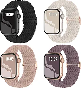 Braided Stretchy Solo Loop Compatible for Apple Watch Band 38mm
