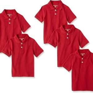 Amazon Essentials Boys and Toddlers' Short-Sleeve Pique Polo Shirts