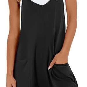 ANRABESS Womens Rompers Summer Casual Loose Sleeveless Overalls