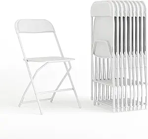 Flash Furniture Hercules Set of 10 Indoor/Outdoor Heavy-Duty Plastic