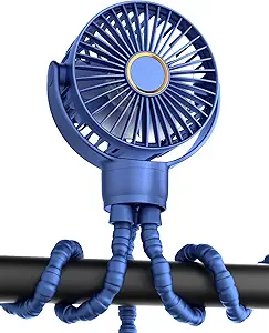 FrSara Rechargeable Baby Stroller Fan, Battery Powered Portable Fan