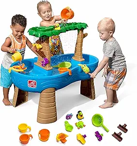 Step2 Tropical Rainforest Water Table, Kids Water and Sand Activity Sensory Playset