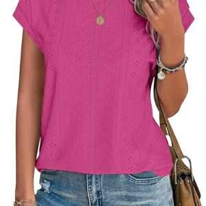 XIEERDUO Womens Tops Short Sleeve Shirts Blouses for Women Dressy Casual Cap
