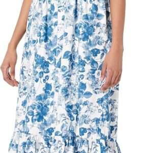 The Drop Women's Kimi Ruffled Shoulder Smocked Midi Dress
