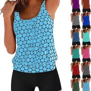 Bikini Sets for Women Summer Beach Two Piece Tankini Swimsuits Blouson Swim