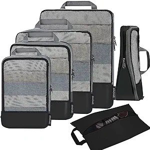 BAGAIL 4 Set/6 Set/8 Set Compression Packing Cubes Travel Accessories