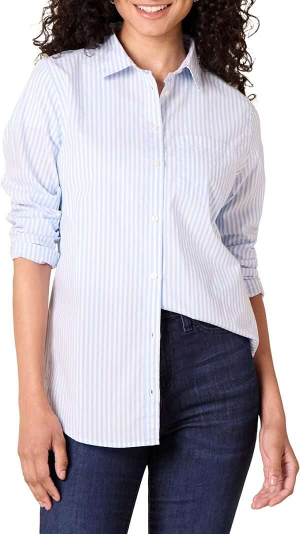 Amazon Essentials Women's Classic-Fit Long-Sleeve Button-Down Poplin