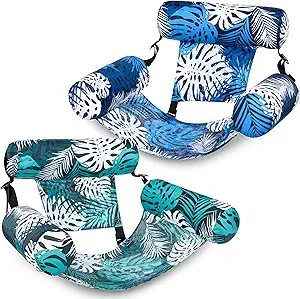 SLOOSH Inflatable Pool Floats Adult,2 Packs Floating Lounge Chairs,Blow up Pool