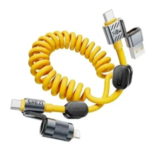 Coiled Cable & Clip 4-in-1 USB C to Lightning Cable 140W Fast