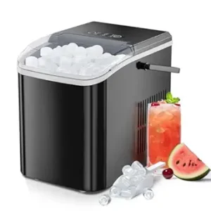 Ice Makers Countertop with Handle, Portable Ice Machine, 9 Bullet Ice