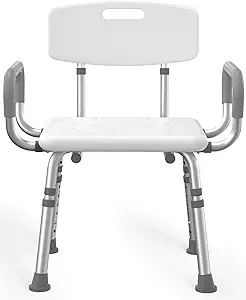 Shower Chair for Inside Shower with Arms and Back, FSA/HSA Eligible
