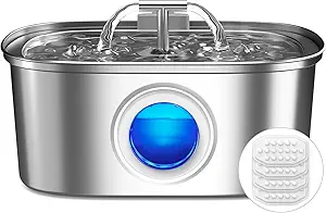 Cat Water Fountain Stainless Steel: 108oz/3.2L Cat Fountain for Drinking