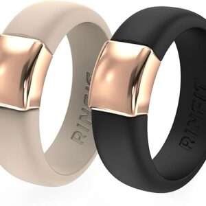 Rinfit Silicone Rings for Women - Silicone Wedding Bands - Womens